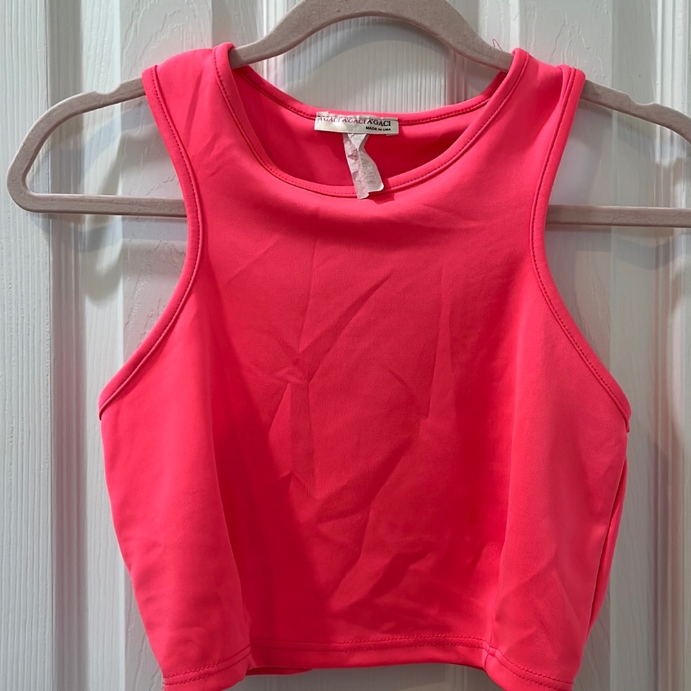 Pink highlighter crop top